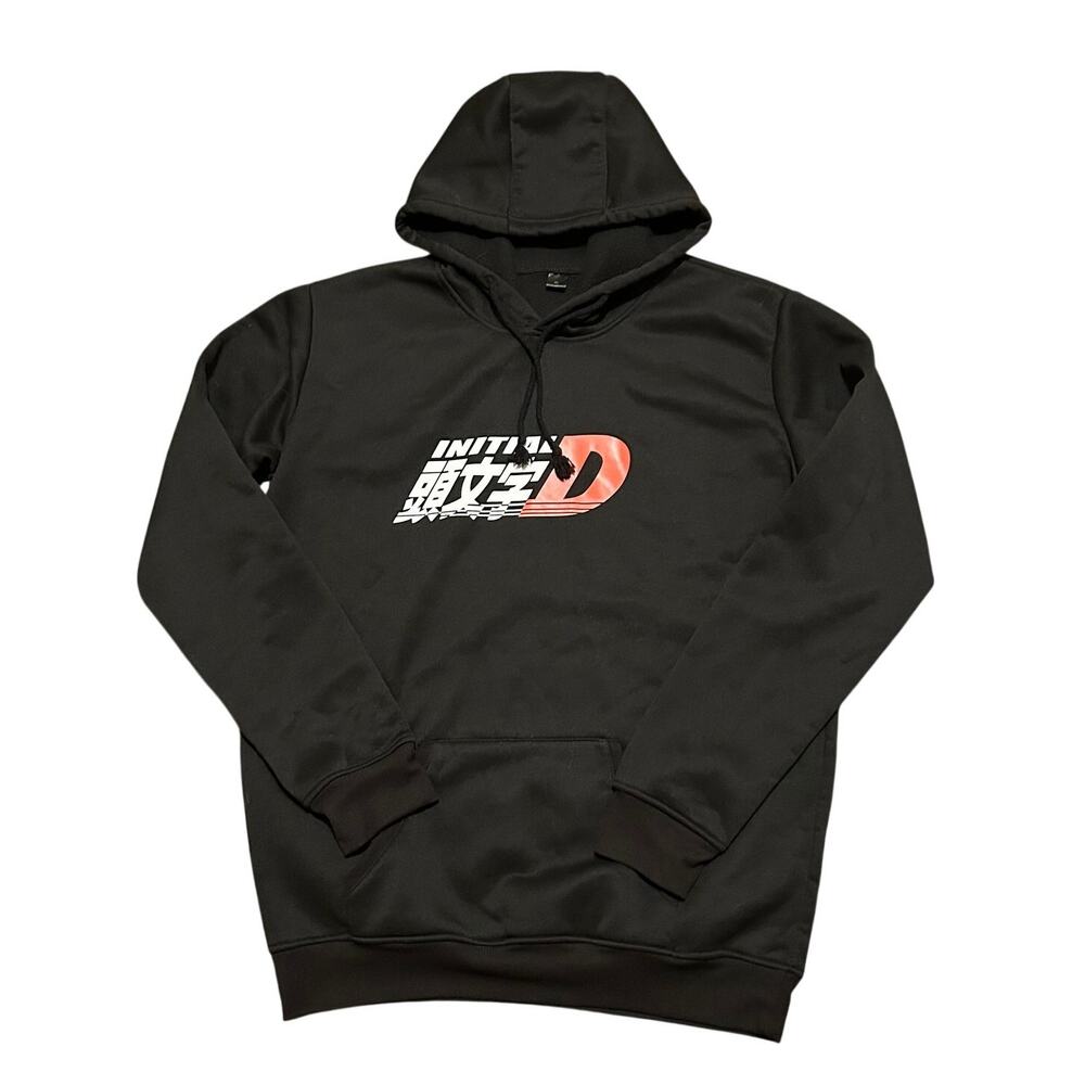 Unbranded Initial D Anime Hoodie Black XL JDM Drift Graphic Pullover Streetwear